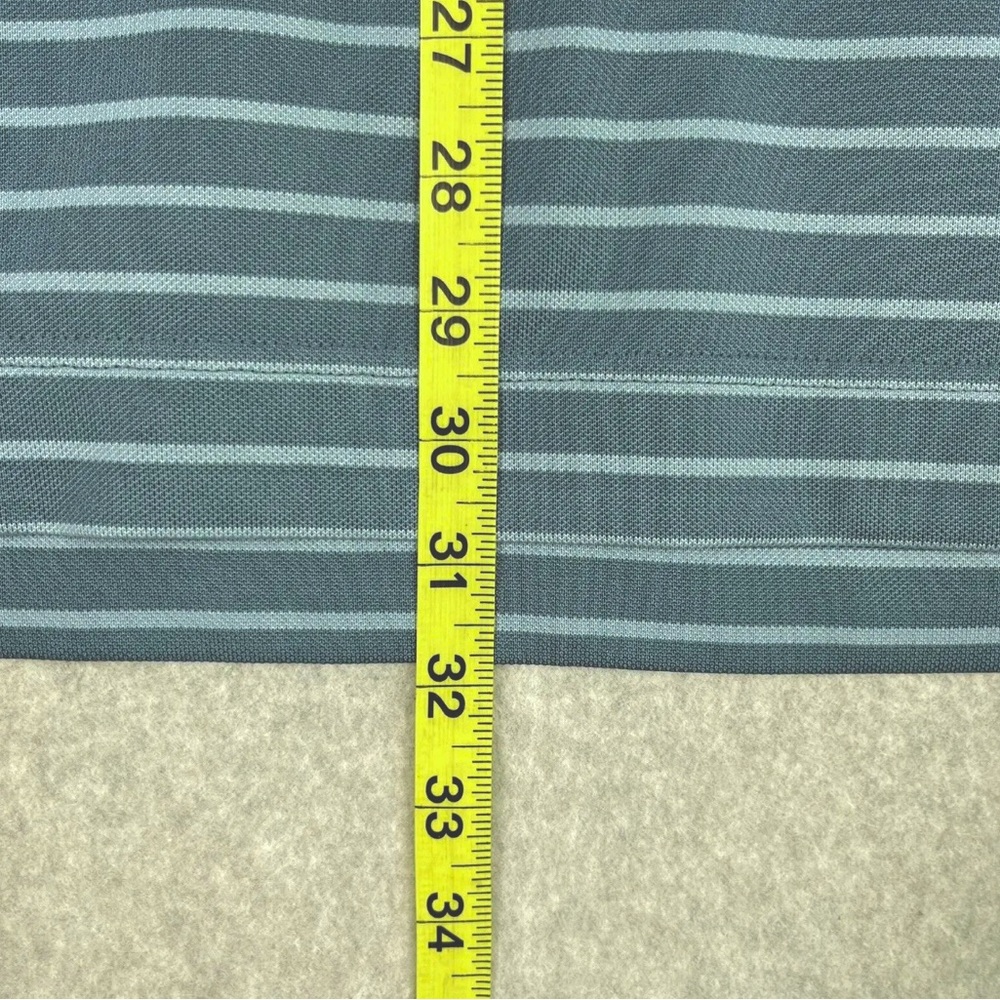 FootJoy FJ Shirt Mens Large Golf Polo Breton Stripe Short Sleeves Active Blue - Picture 11 of 13